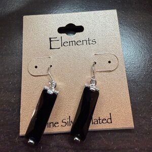 Element Black and Silver Dangle Earrings